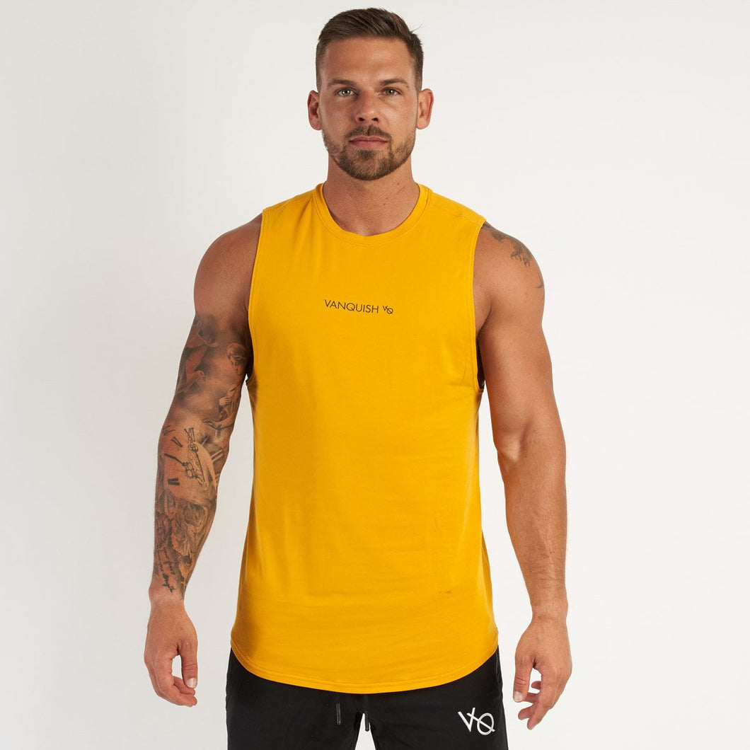sofistikeret Oxide Fortløbende Vanquish Core Men's Yellow Sleeveless T Shirt – vqfitdkos.com